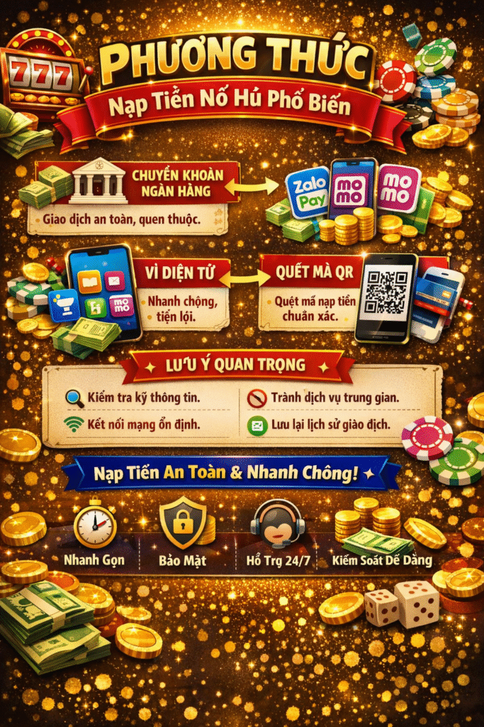 Phương thức nạp tiền dễ dàng